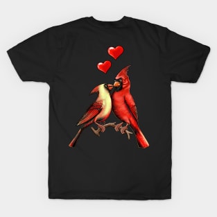 Red cardinals in love Christmas T-Shirt